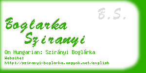 boglarka sziranyi business card