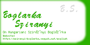 boglarka sziranyi business card